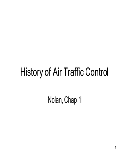 History of Air Traffic Control