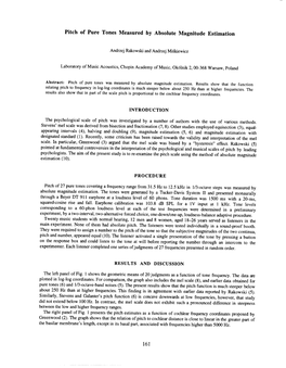 Pitch of Pure Tones Measured by Absolute Magnitude Estimation