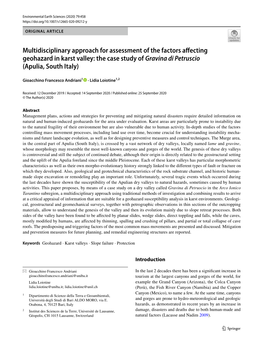 Multidisciplinary Approach for Assessment of the Factors Affecting