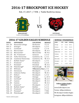 2016-17 BROCKPORT ICE HOCKEY Feb