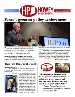 Pence's Greatest Policy Achievement