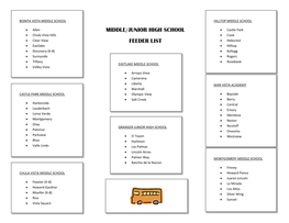 Middle/Junior High School Feeder List