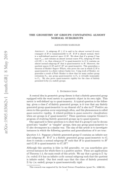 The Geometry of Groups Containing Almost Normal Subgroups 3