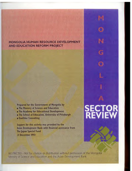 Mongolia Human Resource Development and Education Reform Project
