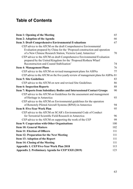 Table of Contents