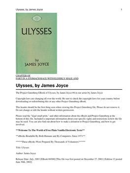 Ulysses, by James Joyce 1