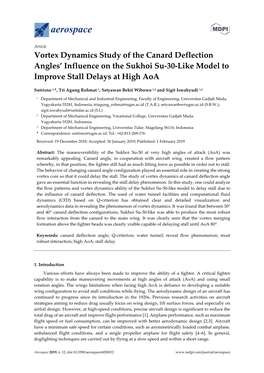 Vortex Dynamics Study of the Canard Deflection Angles' Influence on The