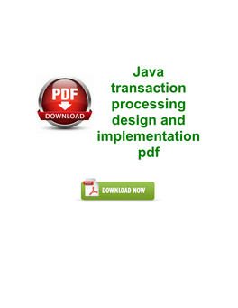 Java Transaction Processing Design and Implementation Pdf