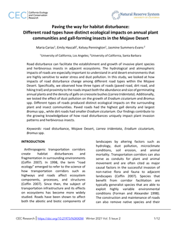 Paving the Way for Habitat Disturbance