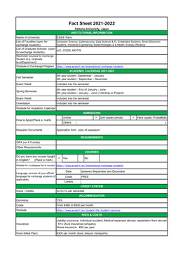 Fact Sheet 2021-2022