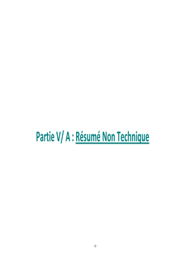 Partie V/ a : Résumé Non Technique