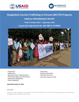 Bangladesh Counter Trafficking-In-Persons (BC/TIP) Program