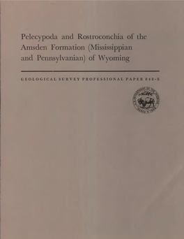 Pelecypoda and Rostroconchia of the Anisden Formation (Mississippian and Pennsylvanian) of Wyoming