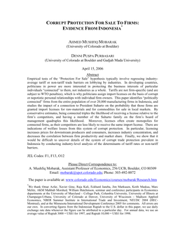 Corrupt Protection for Sale to Firms: Evidence From