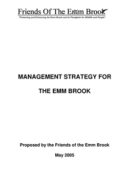 Management Strategy for the Emm Brook