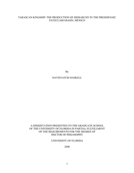 Tarascan Kingship: the Production of Hierarchy in the Prehispanic Patzcuaro Basin, Mexico