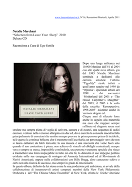 Natalie Merchant Selection Fro