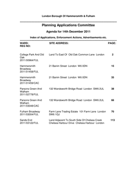 Planning Applications Committee