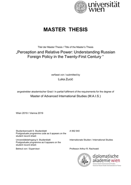 Master Thesis