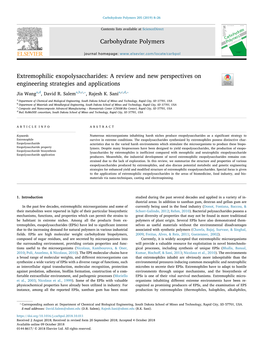 Extremophilic Exopolysaccharides a Review and New Perspectives On