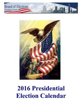 2016 Election Calendar