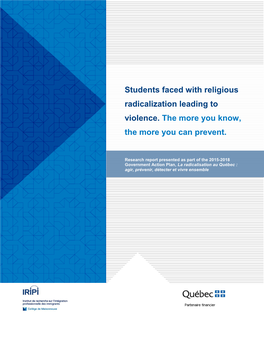 Students Faced with Religious Radicalization Leading to Violence