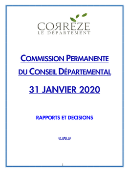 Vendredi 31 Janvier 2020 Horaire: 08:30 Lieu: Hôtel Du Département 