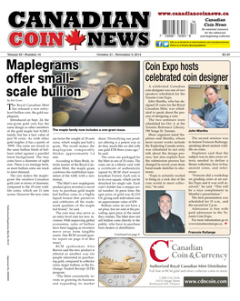 Canadiancoinnews.Ca Canadian Coin News Canadian an Essential Resource for the Advanced and Beginning Collector