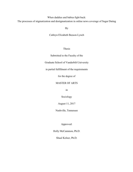 When Daddies and Babies Fight Back: the Processes of Stigmatization and Destigmatization in Online News Coverage of Sugar Dating