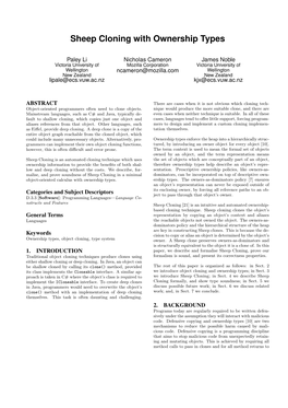 Sheep Cloning with Ownership Types