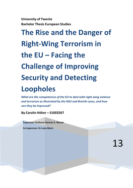 The Rise and the Danger of Right-Wing Terrorism in the EU