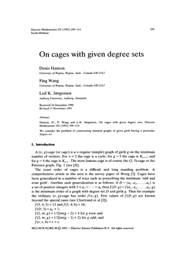 On Cages with Given Degree Sets