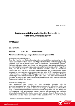 Zusammenstellung Der Medienberichte Zu HBM Und Antikorruption1