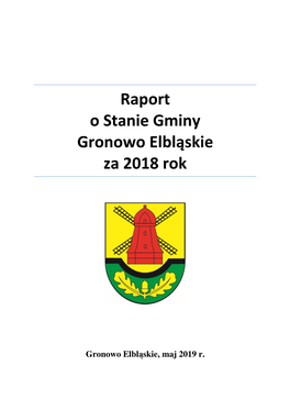 Raport O Stanie Gminy Gronowo Elbląskie Za 2018 Rok