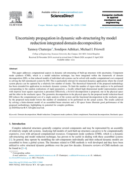 Uncertainty Propagation in Dynamic Sub-Structuring by Model Reduction Integrated Domain Decomposition Tanmoy Chatterjee∗, Sondipon Adhikari, Michael I