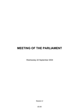 Meeting of the Parliament