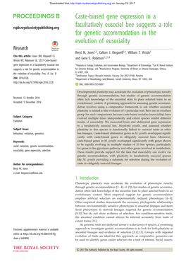 Caste-Biased Gene Expression in a Facultatively Eusocial Bee Suggests