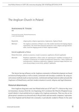 The Anglican Church in Poland