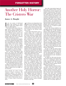 The Cristero War Victorious Reformers Then Drafted a 1917 Constitution Mandating Democracy—And Imposing Tough Limits on the Clergy