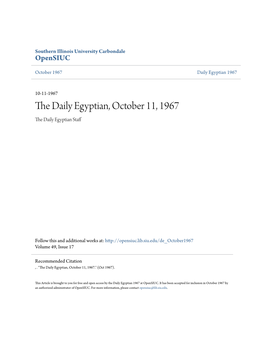 The Daily Egyptian, October 11, 1967