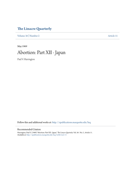 Abortion: Part XII - Japan Paul V