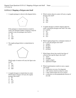 Mapping a Polygon Onto Itself Name: ______