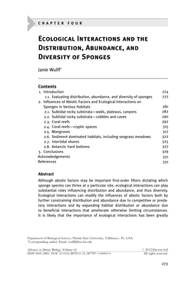 Advances in Sponge Science