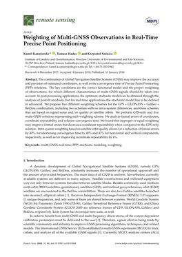 Weighting of Multi-GNSS Observations in Real-Time Precise Point Positioning