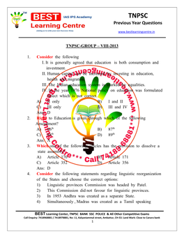 TNPSC Previous Year Questions