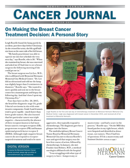 On Making the Breast Cancer Treatment Decision: a Personal Story