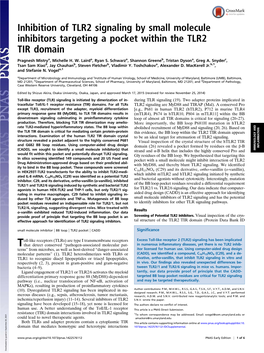 Inhibition of TLR2 Signaling by Small Molecule Inhibitors Targeting a Pocket Within the TLR2 TIR Domain