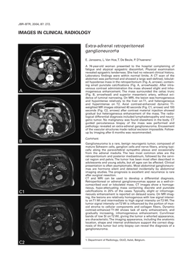 IMAGES in CLINICAL RADIOLOGY Extra-Adrenal Retroperitoneal Ganglioneuroma C1 a B C2