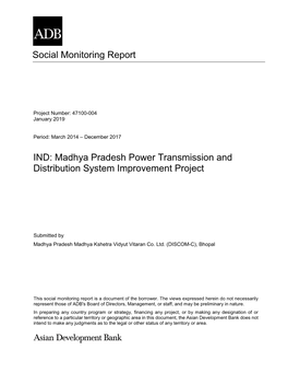 Madhya Pradesh Power Transmission and Distribution System Improvement Project