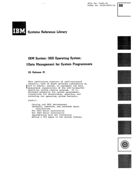 I Data Management for System Programmers